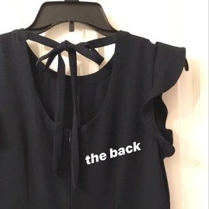 LOFT Navy Shift Dress with tie back NWOT